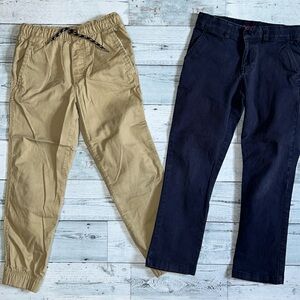 2 pair of boys pants- navy and khaki- size boys 8